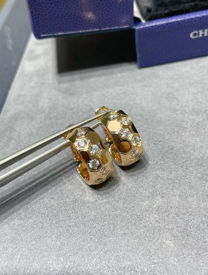 [AuraEcho Jewelry]BEE LOVE DIAMOND HOOP EARRINGS
