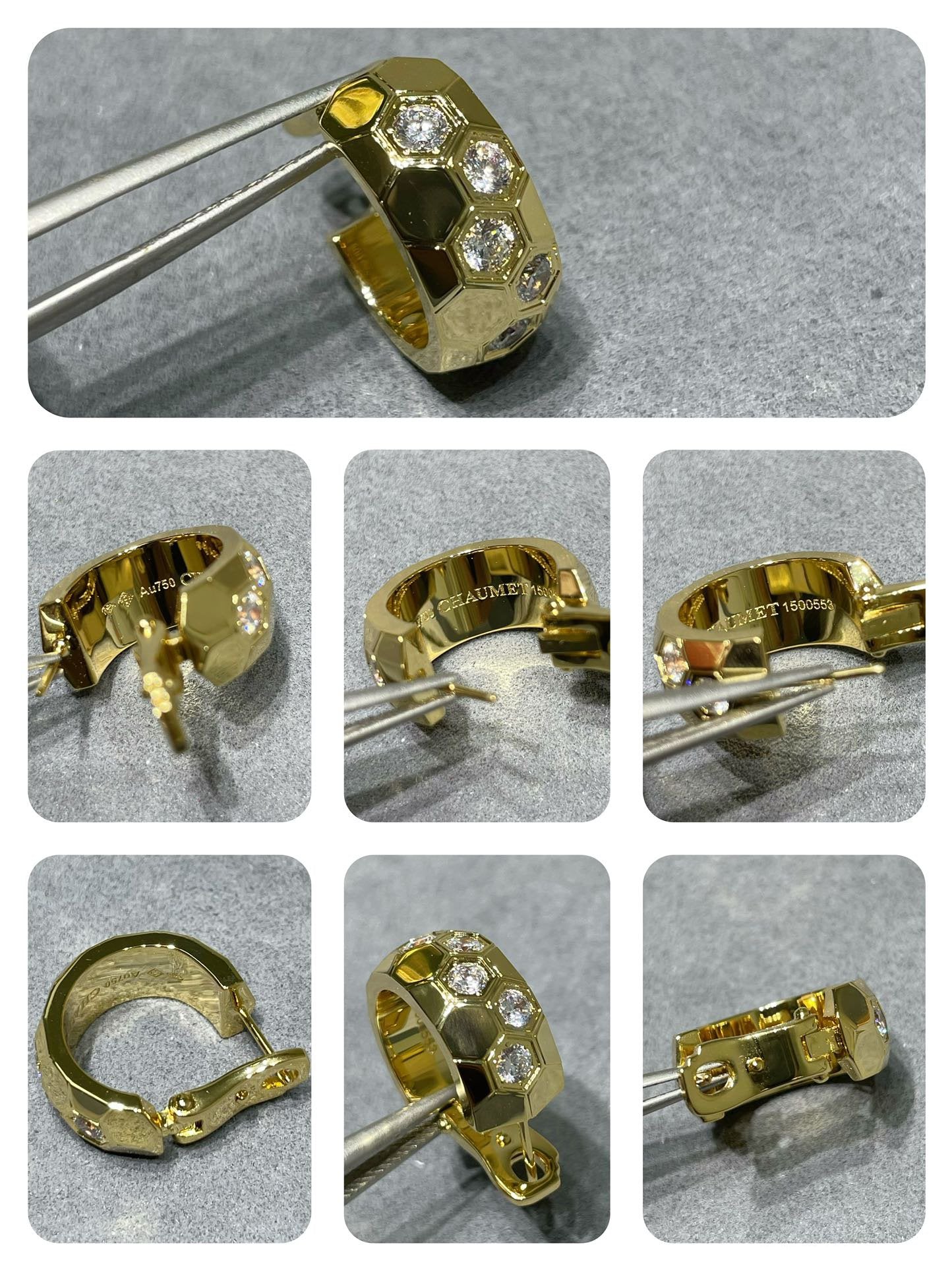 [AuraEcho Jewelry]BEE LOVE DIAMOND HOOP EARRINGS