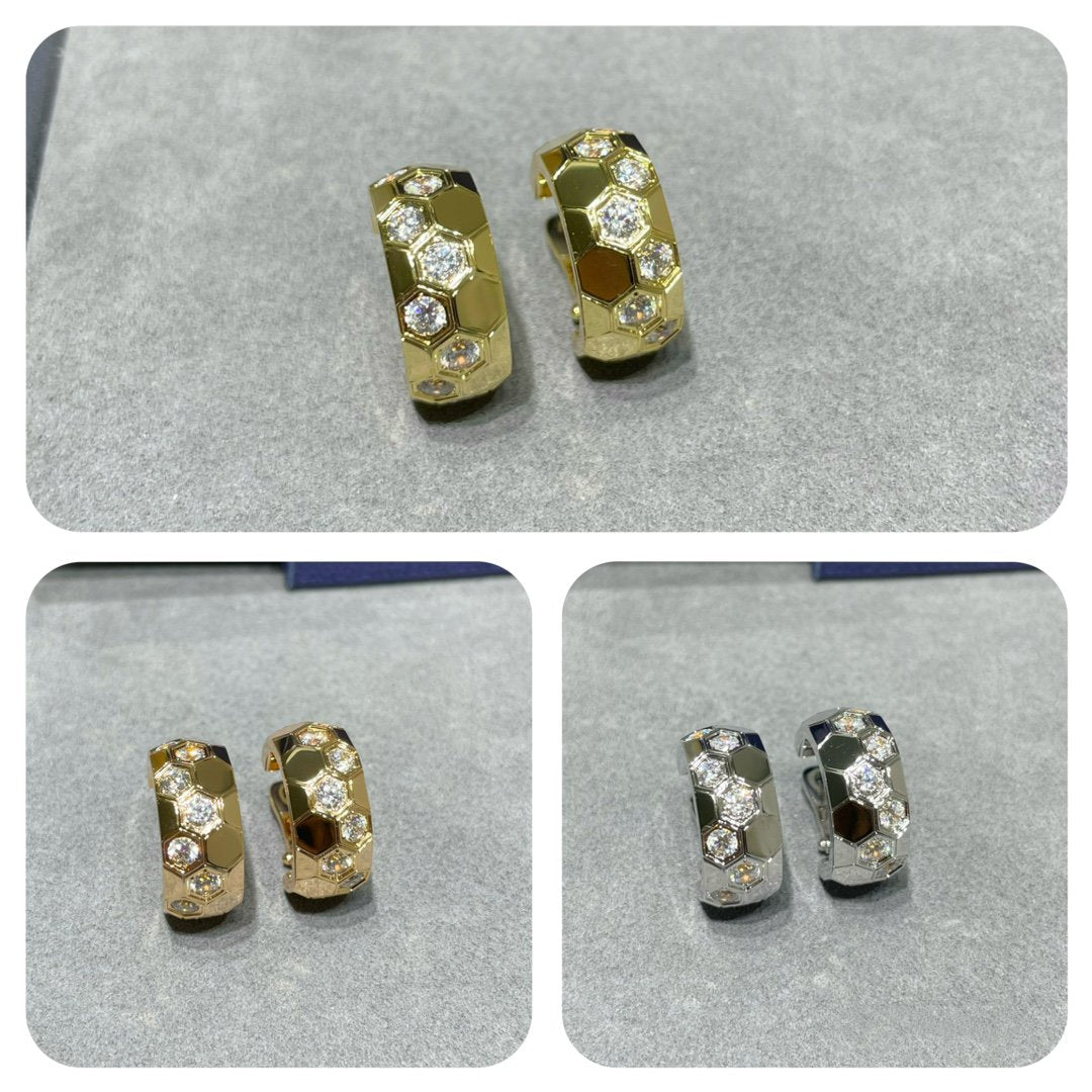 [AuraEcho Jewelry]BEE LOVE DIAMOND HOOP EARRINGS