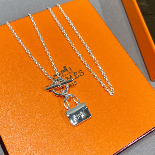 [AuraEcho Jewelry]CONSTANCE PEDANT SILVER NECKLACE