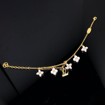 [AuraEcho Jewelry]LOGO 6 MOTIF STAR AND SUN GOLD BRACELET