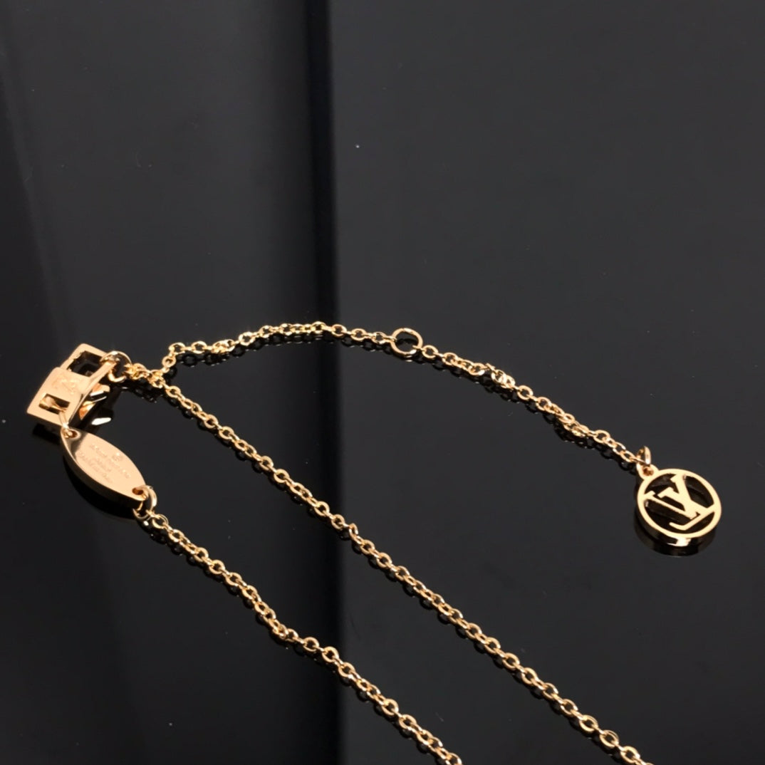[AuraEcho Jewelry]COLOR BLOSSOM PINK MOP SUN GOLD NECKLACE
