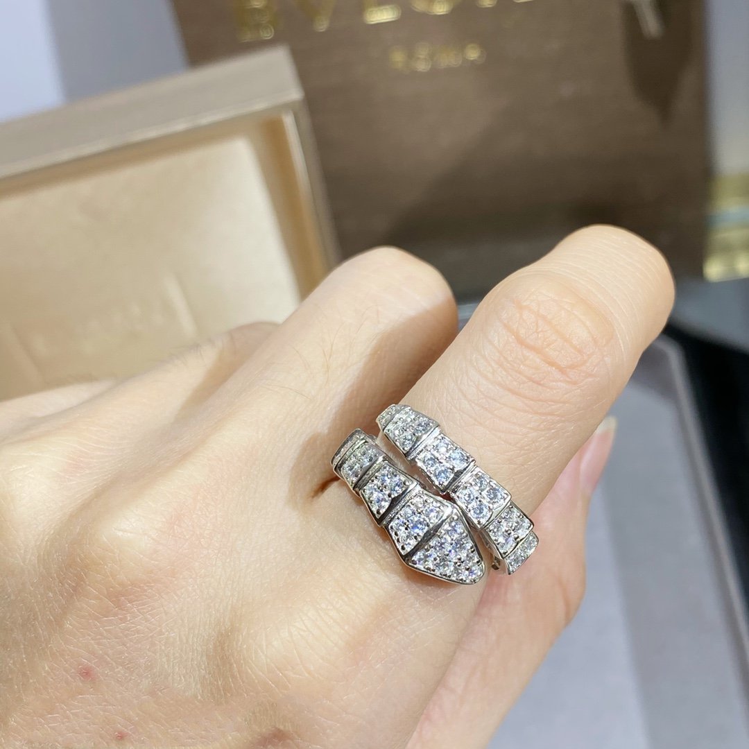 [AuraEcho Jewelry]SERPENTI RING SILVER DIAMOND PAVED