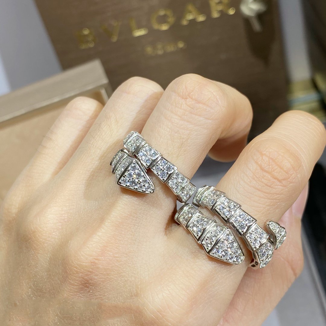 [AuraEcho Jewelry]SERPENTI RING SILVER DIAMOND PAVED
