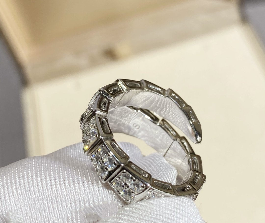 [AuraEcho Jewelry]SERPENTI RING SILVER DIAMOND PAVED