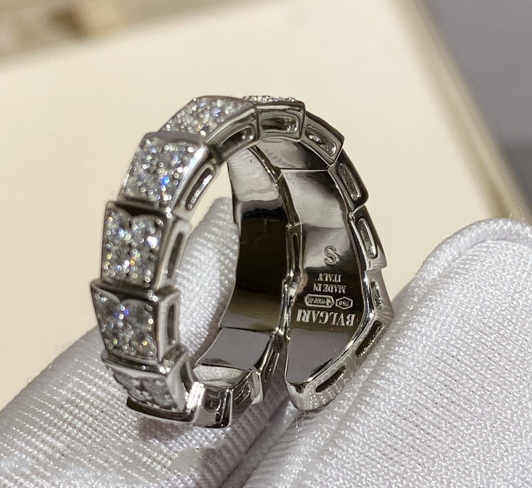 [AuraEcho Jewelry]SERPENTI RING SILVER DIAMOND PAVED
