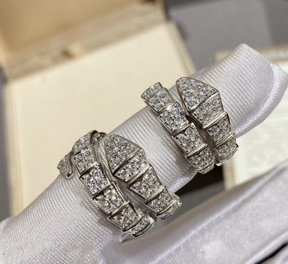 [AuraEcho Jewelry]SERPENTI RING SILVER DIAMOND PAVED