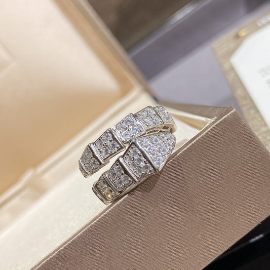 [AuraEcho Jewelry]SERPENTI RING SILVER DIAMOND PAVED