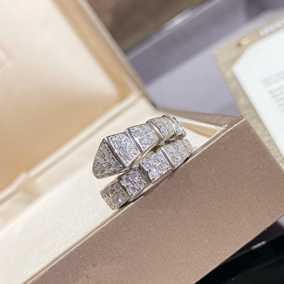 [AuraEcho Jewelry]SERPENTI RING SILVER DIAMOND PAVED