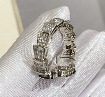 [AuraEcho Jewelry]SERPENTI LARGE RING SILVER DIAMOND PAVED
