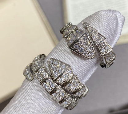 [AuraEcho Jewelry]SERPENTI LARGE RING SILVER DIAMOND PAVED