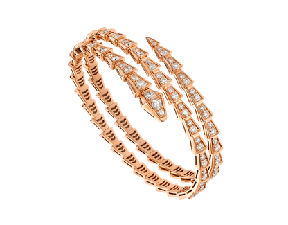 [AuraEcho Jewelry]SERPENTI BRACELET PINK GOLD DIAMOND DOUBLE ROW