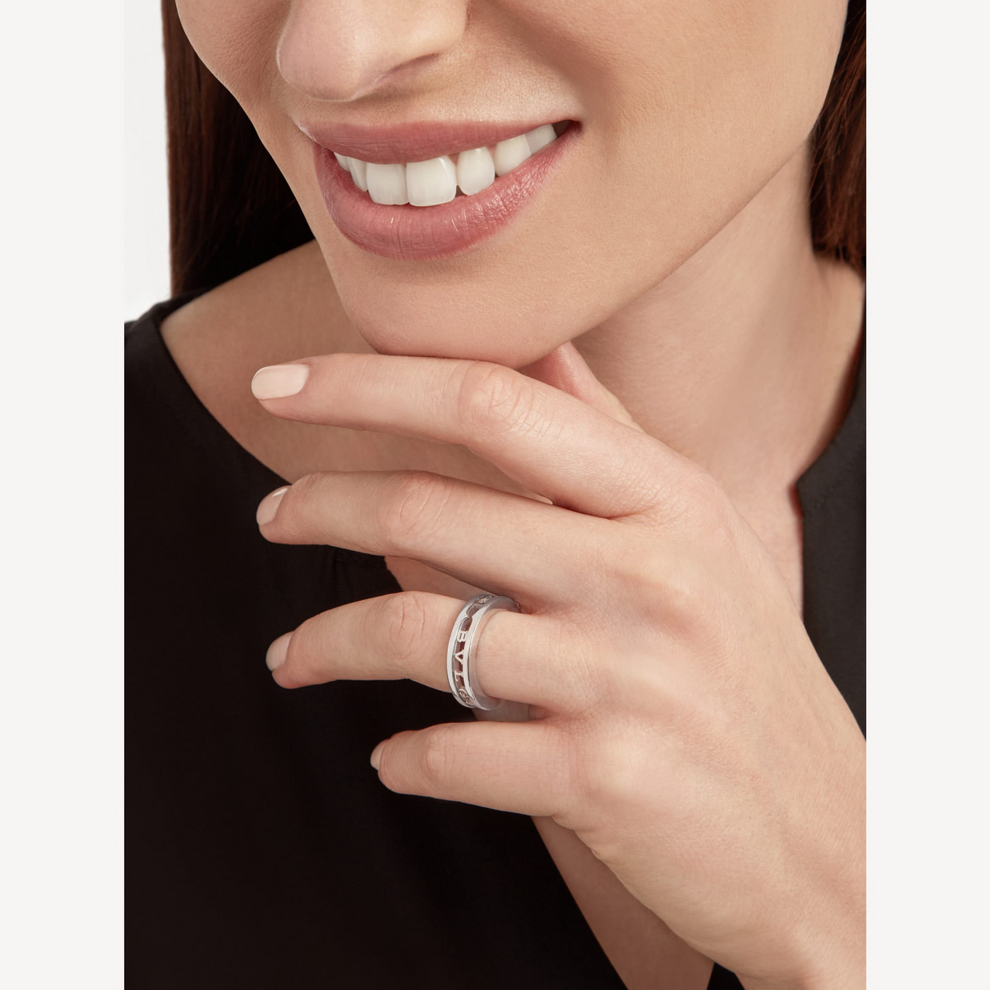 [AuraEcho Jewelry]ZERO 1 ONE-BAND WITH OPENWORK LOGO SPIRAL RING