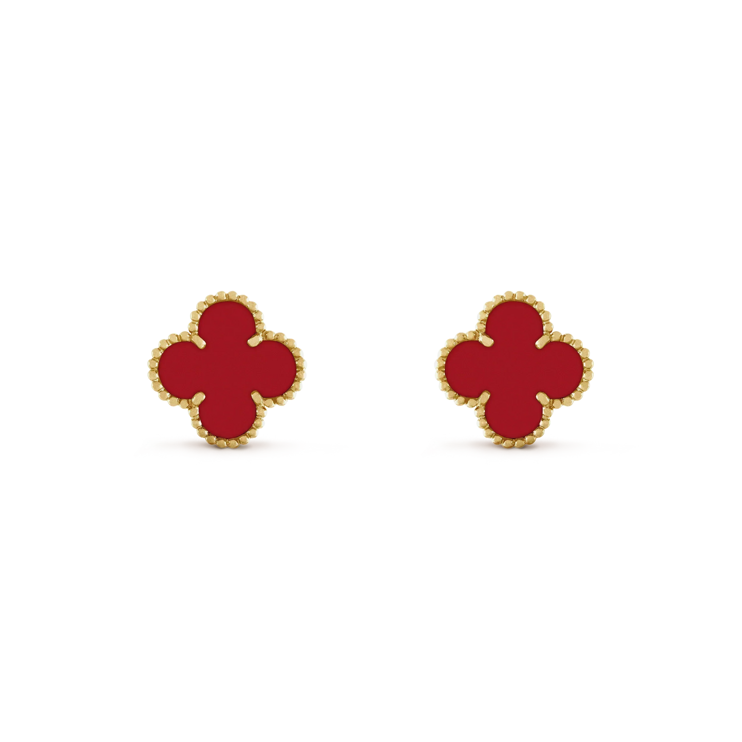 [AuraEcho Jewelry]CLOVER MINI 9.5MM CARNELIAN EARRINGS