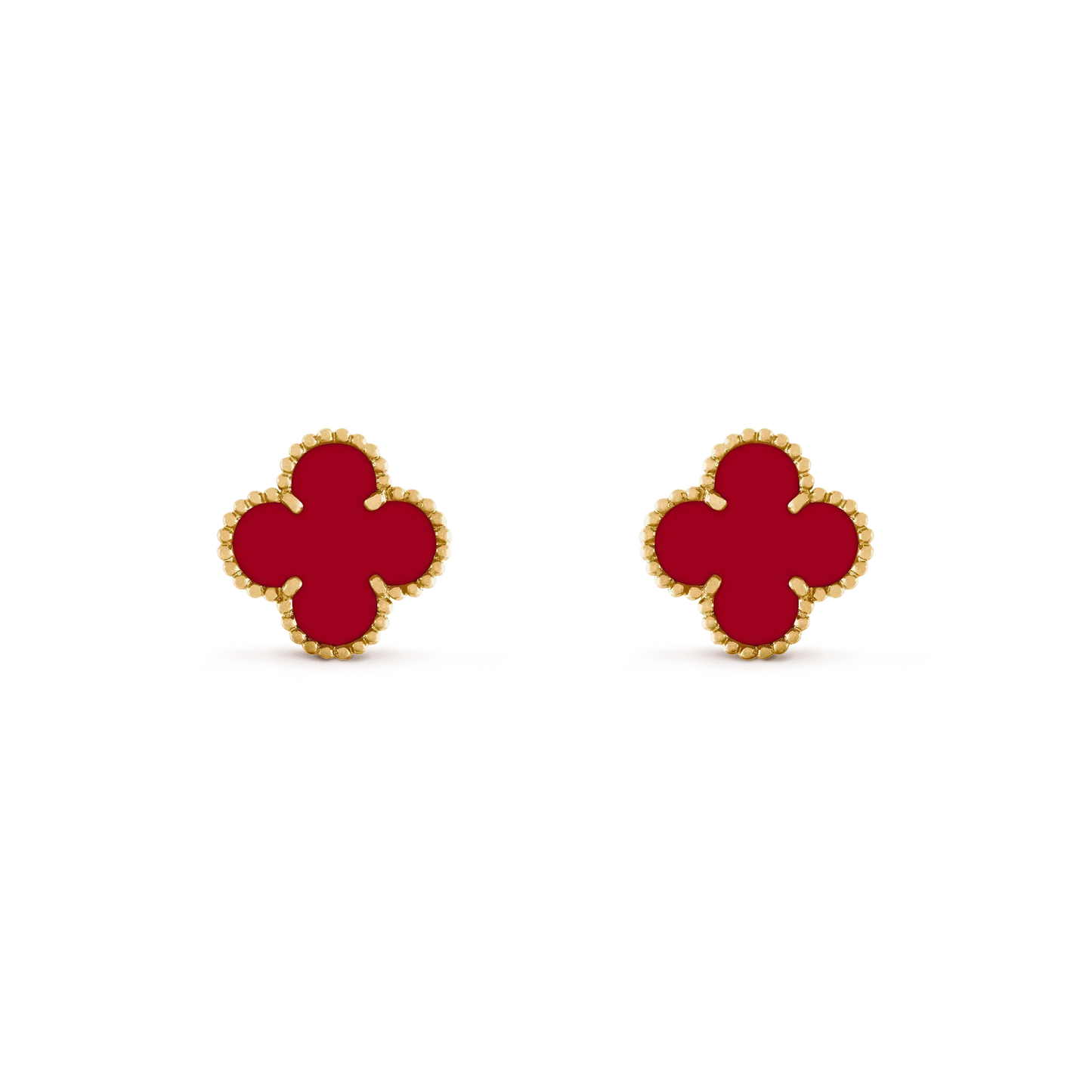 [AuraEcho Jewelry]CLOVER MEDIUM 1 MOTIFS CARNELIAN  EARRINGS