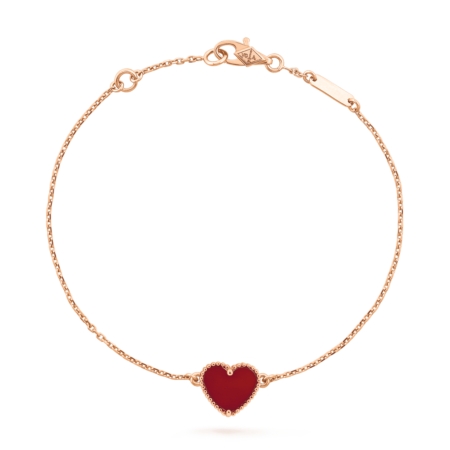 [AuraEcho Jewelry]HEART CARNELIAN PINK GOLD BRACELET