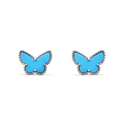 [AuraEcho Jewelry]BUTTERFLY TURQUOISE EARRINGS SILVER