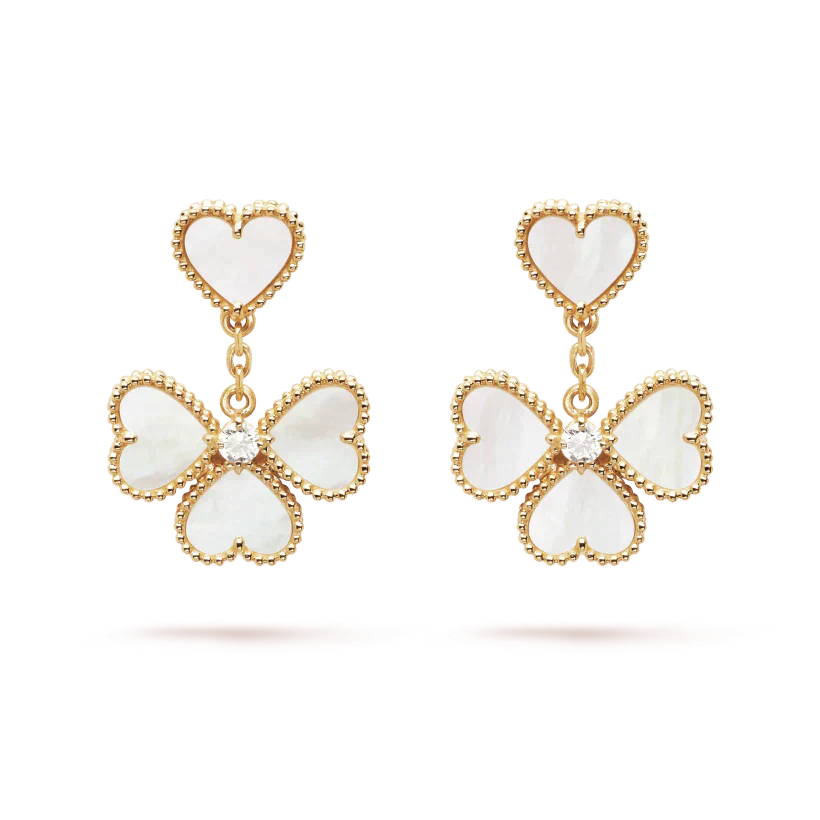 [AuraEcho Jewelry]CLOVER SWEET WHITE MOP EARRINGS