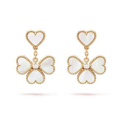 [AuraEcho Jewelry]CLOVER SWEET WHITE MOP EARRINGS