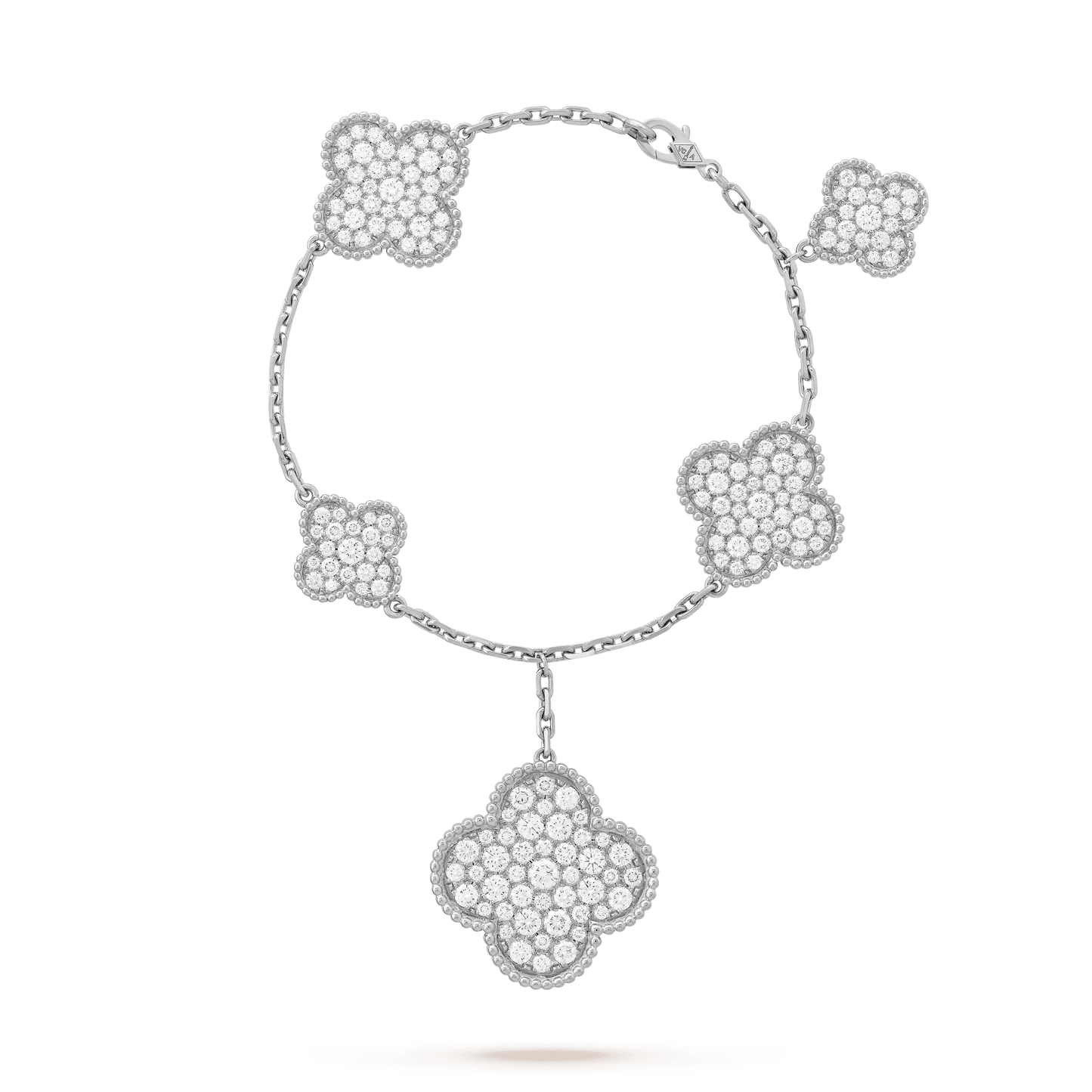 [AuraEcho Jewelry]CLOVER 6 MOTIFS SILVER DIAMOND BRACELET