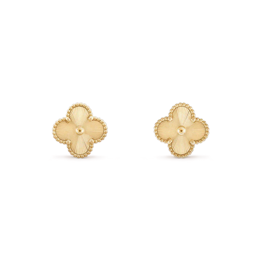 [AuraEcho Jewelry]CLOVER MINI 9.5MM LASER EARRINGS