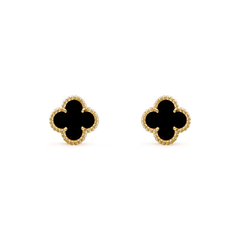 [AuraEcho Jewelry]CLOVER MINI 9.5MM BLACK MOP EARRINGS