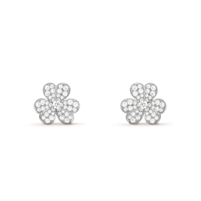 [AuraEcho Jewelry]CLOVER COMOS DIAMOND EARRINGS SILVER