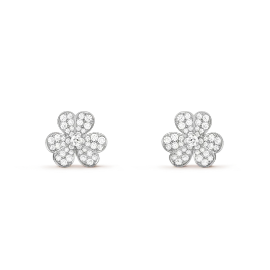 [AuraEcho Jewelry]CLOVER COMOS DIAMOND EARRINGS SILVER