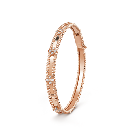 [AuraEcho Jewelry]CLOVER BRACELET 4MM DIAMONDS
