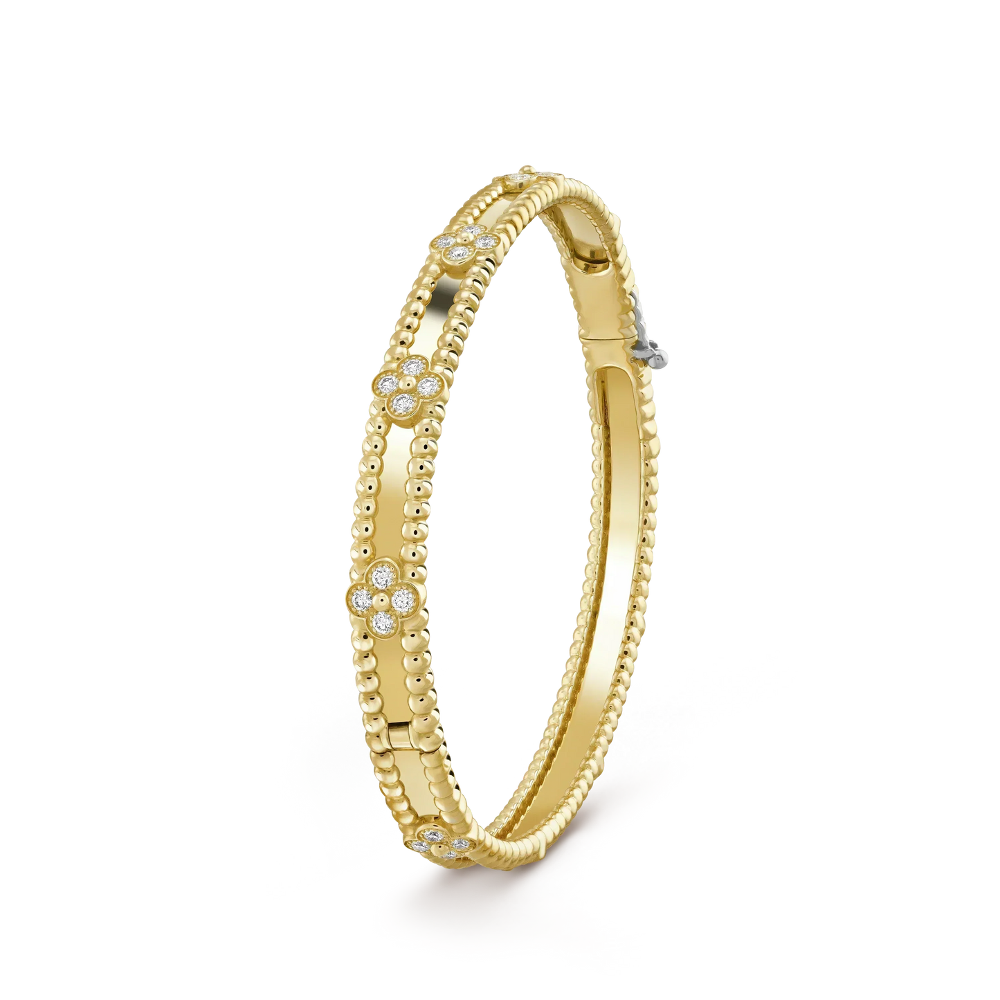 [AuraEcho Jewelry]CLOVER BRACELET 4MM DIAMONDS