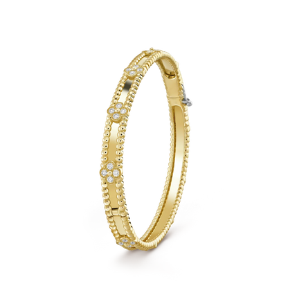 [AuraEcho Jewelry]CLOVER BRACELET 4MM DIAMONDS