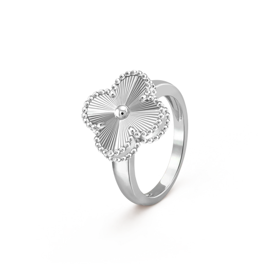 [AuraEcho Jewelry]CLOVER SILVER RING