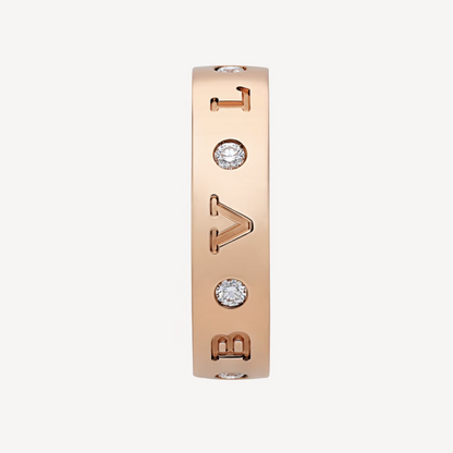 [AuraEcho Jewelry]ZERO 1 ESSENTIAL PINK GOLD BAND WITH DIAMONDS RING