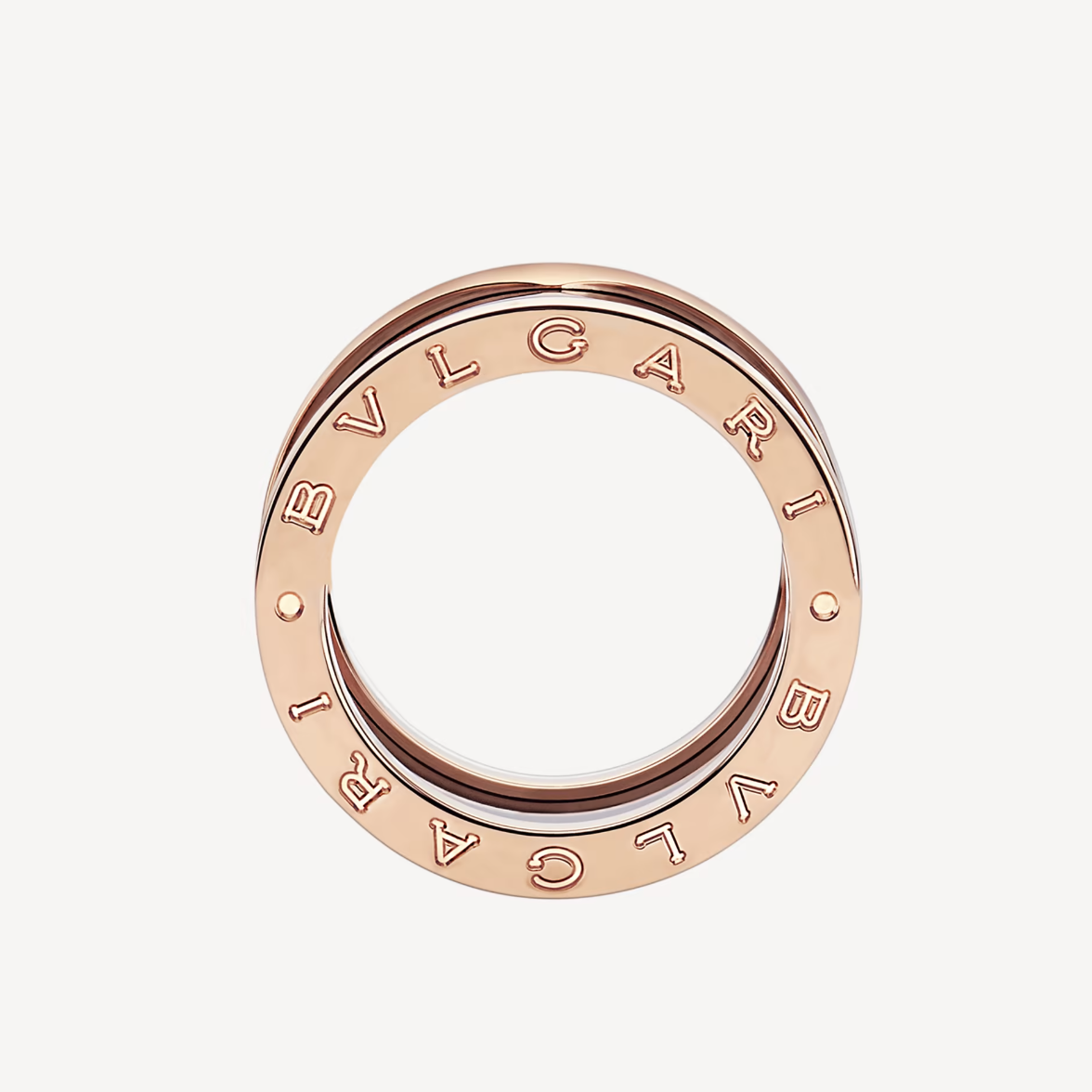 [AuraEcho Jewelry]ZERO 1 FOUR-BAND LOOPS AND BLACK CERAMIC SPIRAL PINK GOLD RING