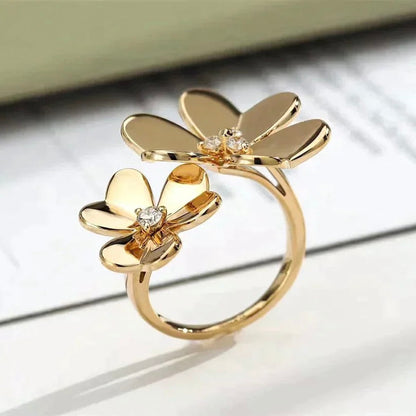[AuraEcho Jewelry]CLOVER COMOS GOLD DIAMOND RING