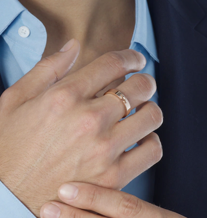 [AuraEcho Jewelry]ALLIANCE LIENS VIDENCE 4MM RING