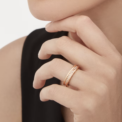 [AuraEcho Jewelry]ZERO 1 ONE-BAND PAVED DIAMONDS ON THE SPIRAL RING
