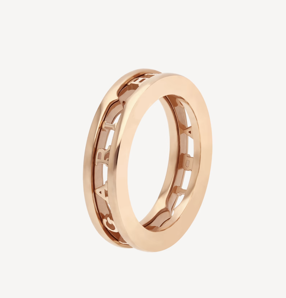 [AuraEcho Jewelry]ZERO 1 ONE-BAND WITH OPENWORK LOGO SPIRAL RING