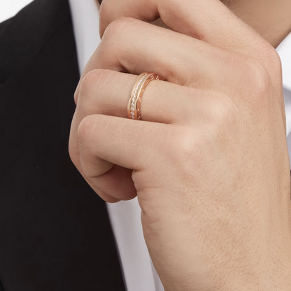 [AuraEcho Jewelry]ZERO 1 ONE-BAND PAVED DIAMONDS ON THE SPIRAL RING