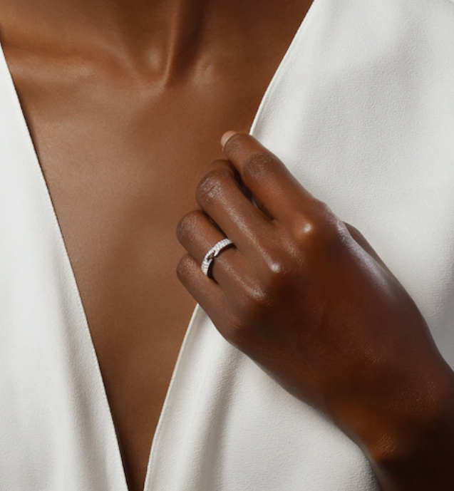 [AuraEcho Jewelry]ALLIANCE LIENS VIDENCE PAVED DIAMOND 4MM RING