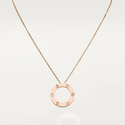 [AuraEcho Jewelry]LOVE NECKLACE 16MM 3 DIAMONDS