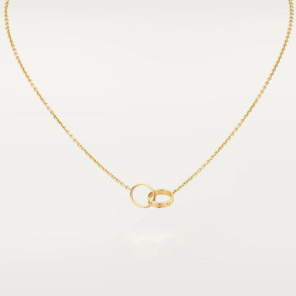 [AuraEcho Jewelry]LOVE NECKLACE DOUBLE RING GOLD