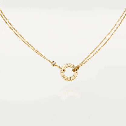 [AuraEcho Jewelry]LOVE NECKLACE 16MM 2 DIAMONDS