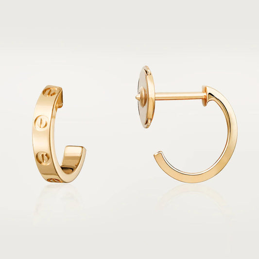 [AuraEcho Jewelry]LOVE EARRINGS 2.65MM PINK GOLD