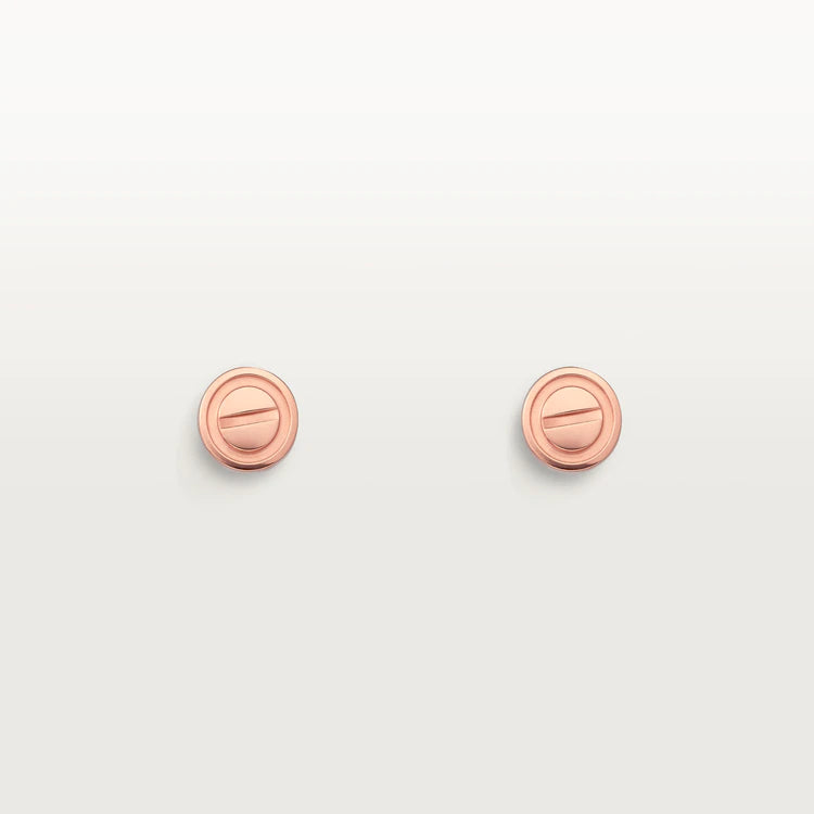 [AuraEcho Jewelry]LOVE EARRINGS PINK GOLD 10MM