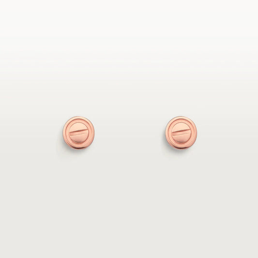 [AuraEcho Jewelry]LOVE EARRINGS PINK GOLD 10MM