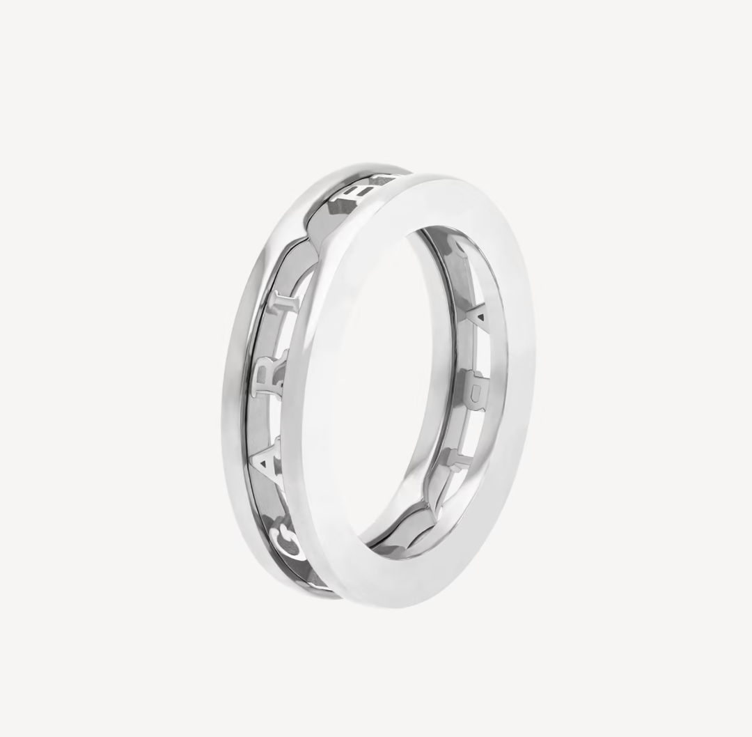 [AuraEcho Jewelry]ZERO 1 ONE-BAND WITH OPENWORK LOGO SPIRAL RING
