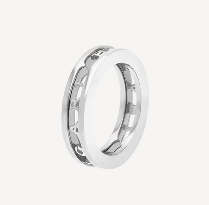 [AuraEcho Jewelry]ZERO 1 ONE-BAND WITH OPENWORK LOGO SPIRAL RING