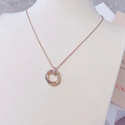 [AuraEcho Jewelry]TRINITY NECKLACE GOLD  DIAMONDS