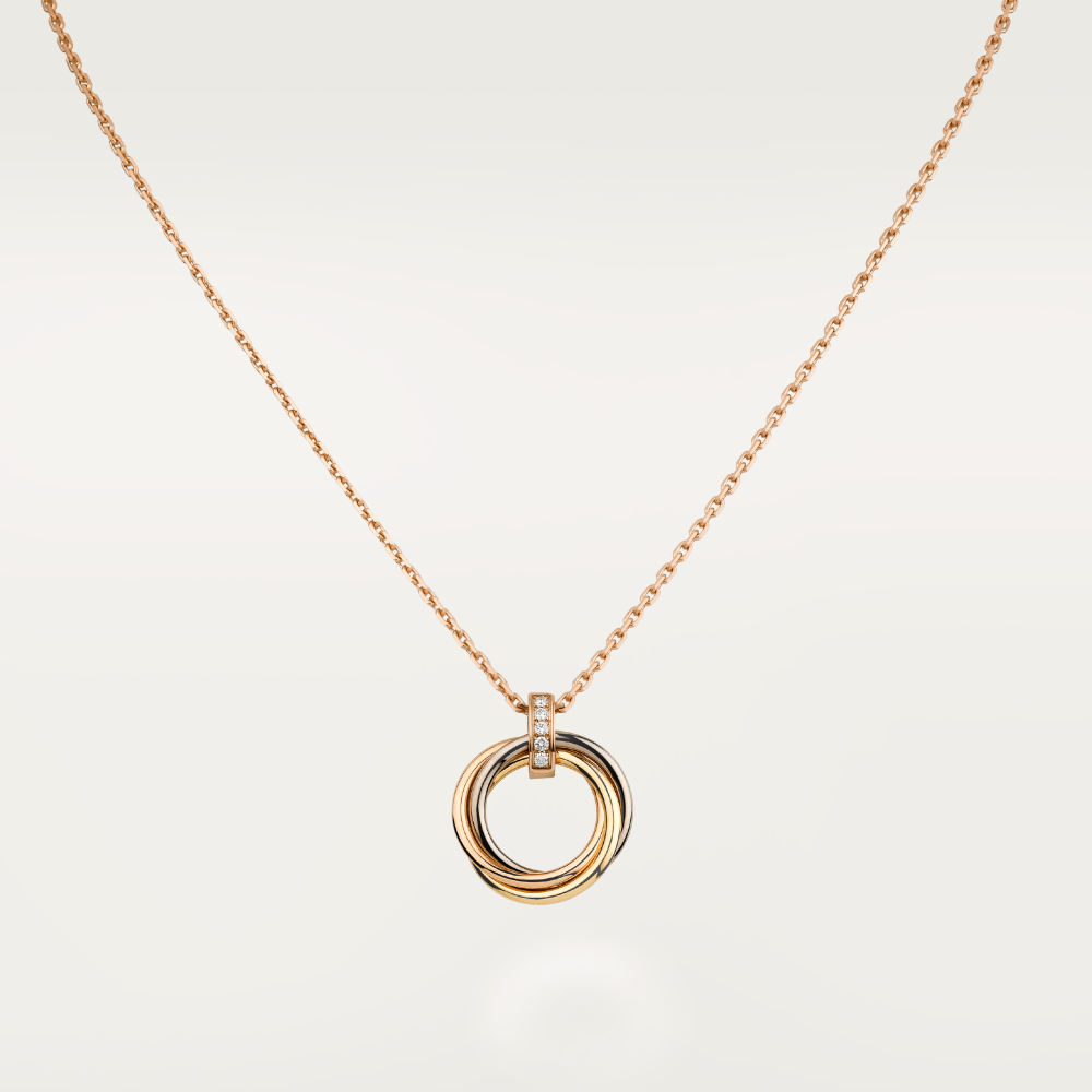 [AuraEcho Jewelry]TRINITY NECKLACE GOLD  DIAMONDS